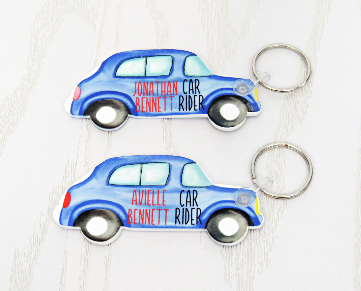 Custom Car Rider Tag for School Pick-Up – Personalized Name Keychain for Backpack, Bag, or Rearview Mirror – Back to School ID Sign – End of Year Student Gift