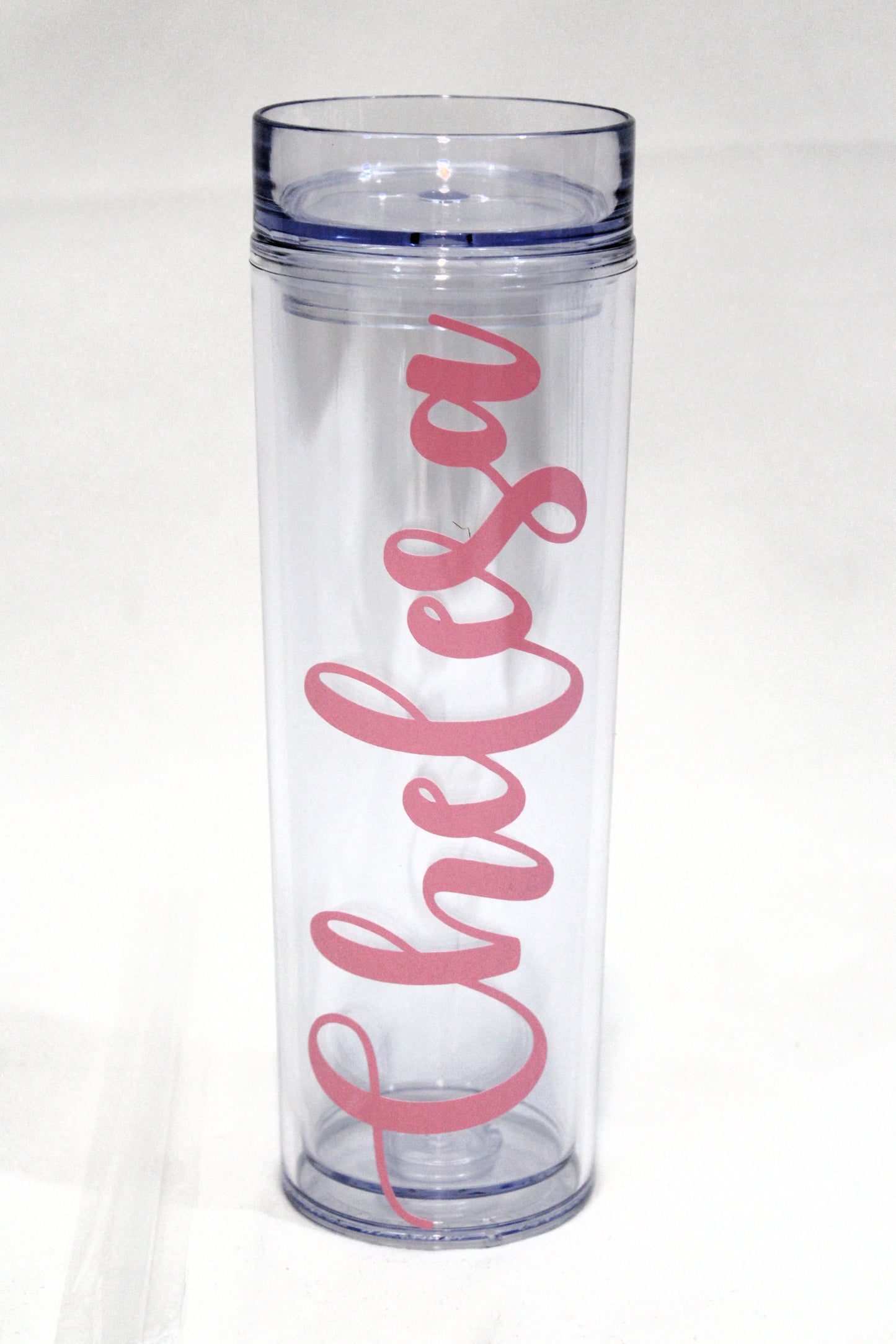 Cute Personalized Clear Tumbler - Bridal Party Cup - Custom Tumbler with Lid and Straw