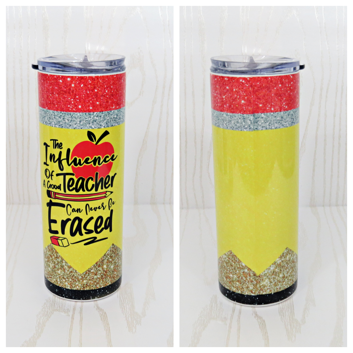 20 oz Teacher Appreciation Tumbler – “A Good Teacher Can Never Be Erased”