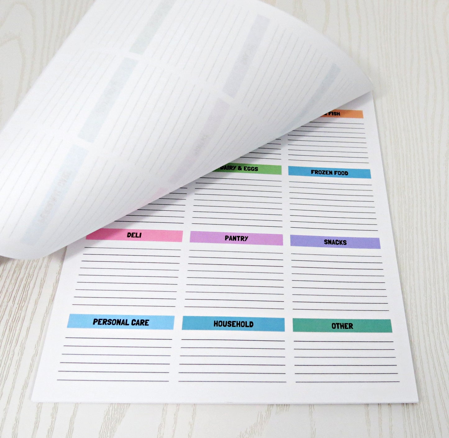 Grocery List Notepad - Fridge Grocery List Note Pad - Refrigerator Meal Planner Weekly - Shopping List Categories and Blank Grocery Shopping Space - 52 Page All Out of Notepad Weekly Planner