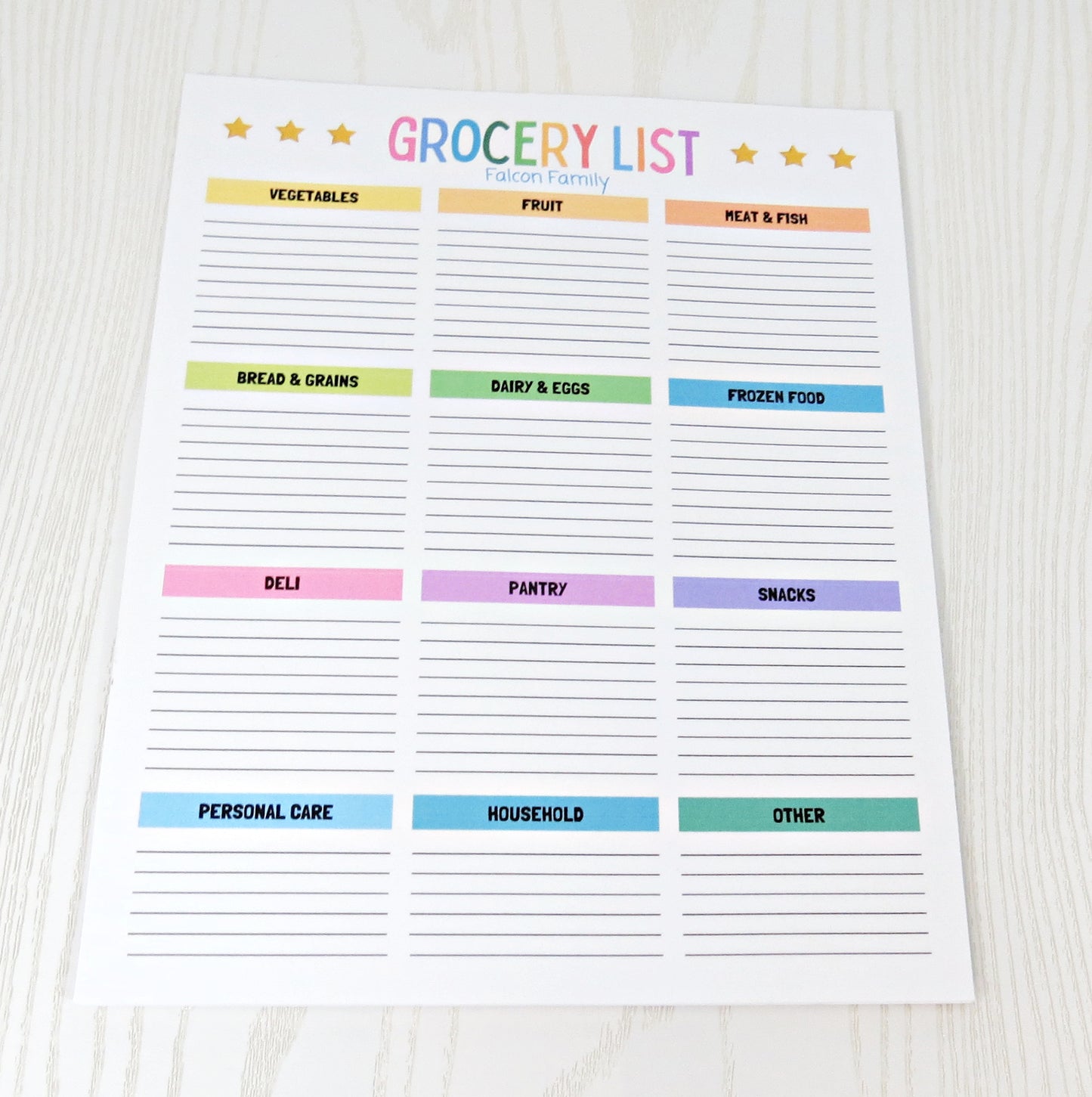 Grocery List Notepad - Fridge Grocery List Note Pad - Refrigerator Meal Planner Weekly - Shopping List Categories and Blank Grocery Shopping Space - 52 Page All Out of Notepad Weekly Planner