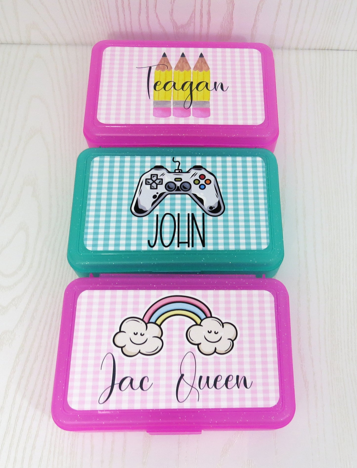 Personalized Pencil Case - Custom Marker Box - Hard Crayon Box with Snap-Tight Lid - Supply Boxes for Kids Boys School Classroom - Back to School