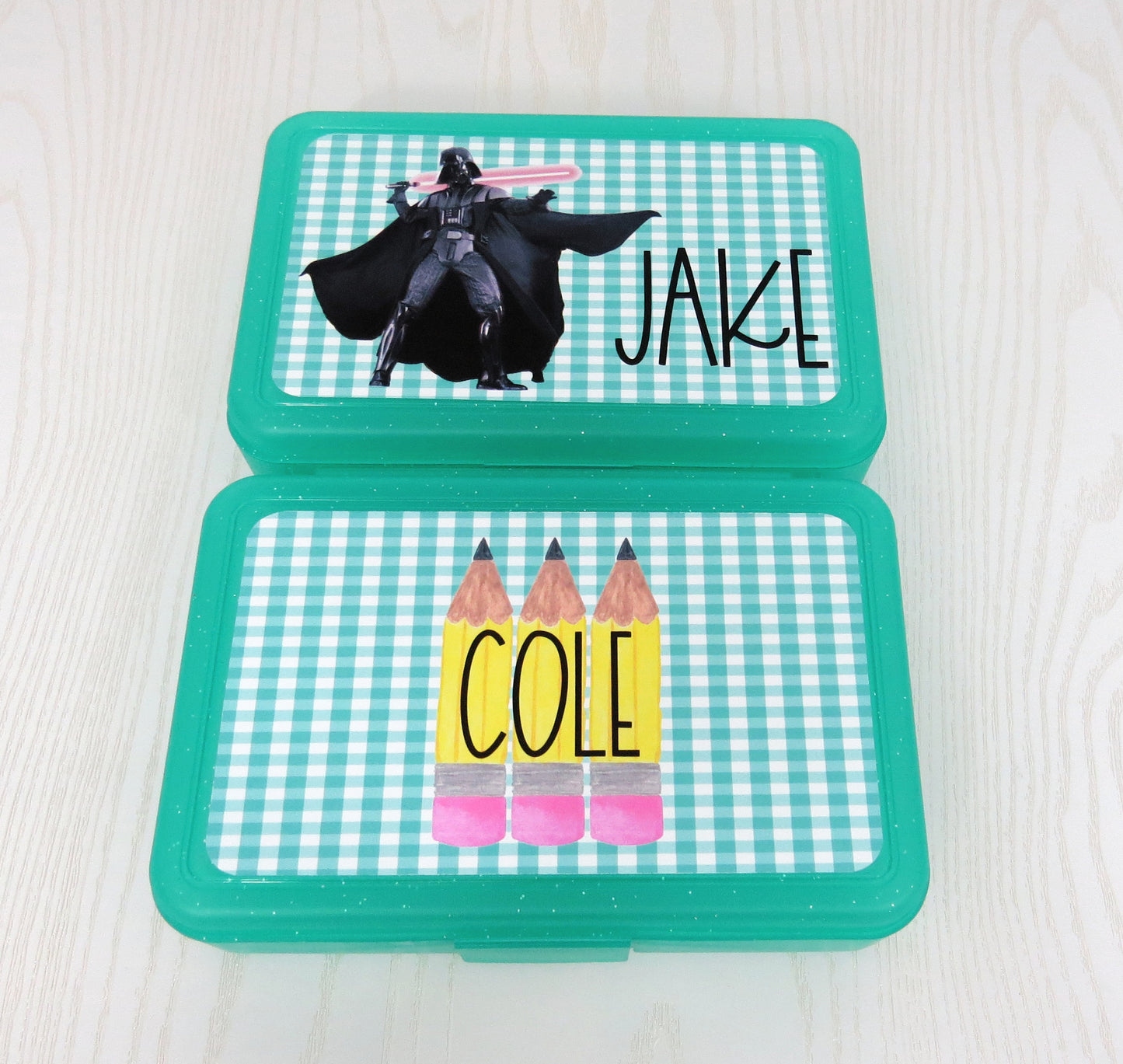 Personalized Pencil Case - Custom Marker Box - Hard Crayon Box with Snap-Tight Lid - Supply Boxes for Kids Boys School Classroom - Back to School