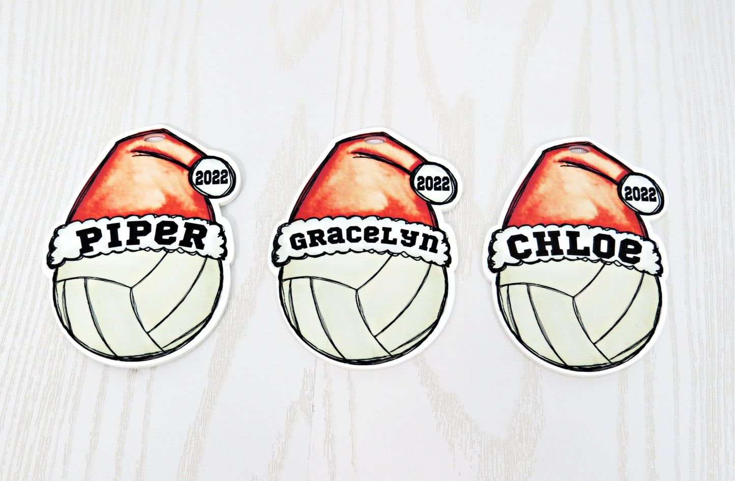 Next Christmas Santa Hat Volleyball Ornament - Personalized Ornament - Family Christmas Ornament - Custom Christmas Ornament - Custom Family Ornament - Boy Girl Kid