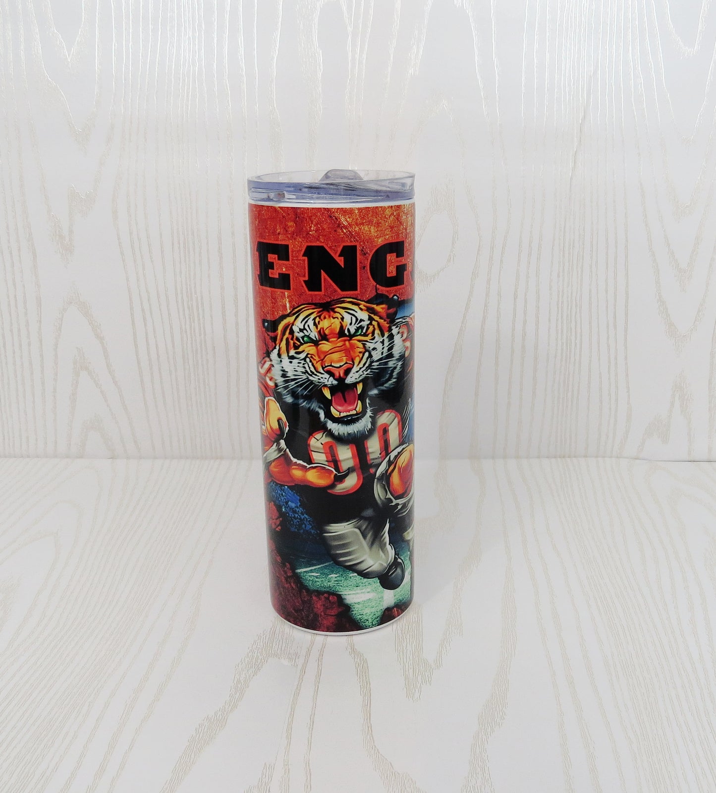 20 oz Cincinnati Football Stainless Steel Skinny Tumbler - Includes Straw and Lid