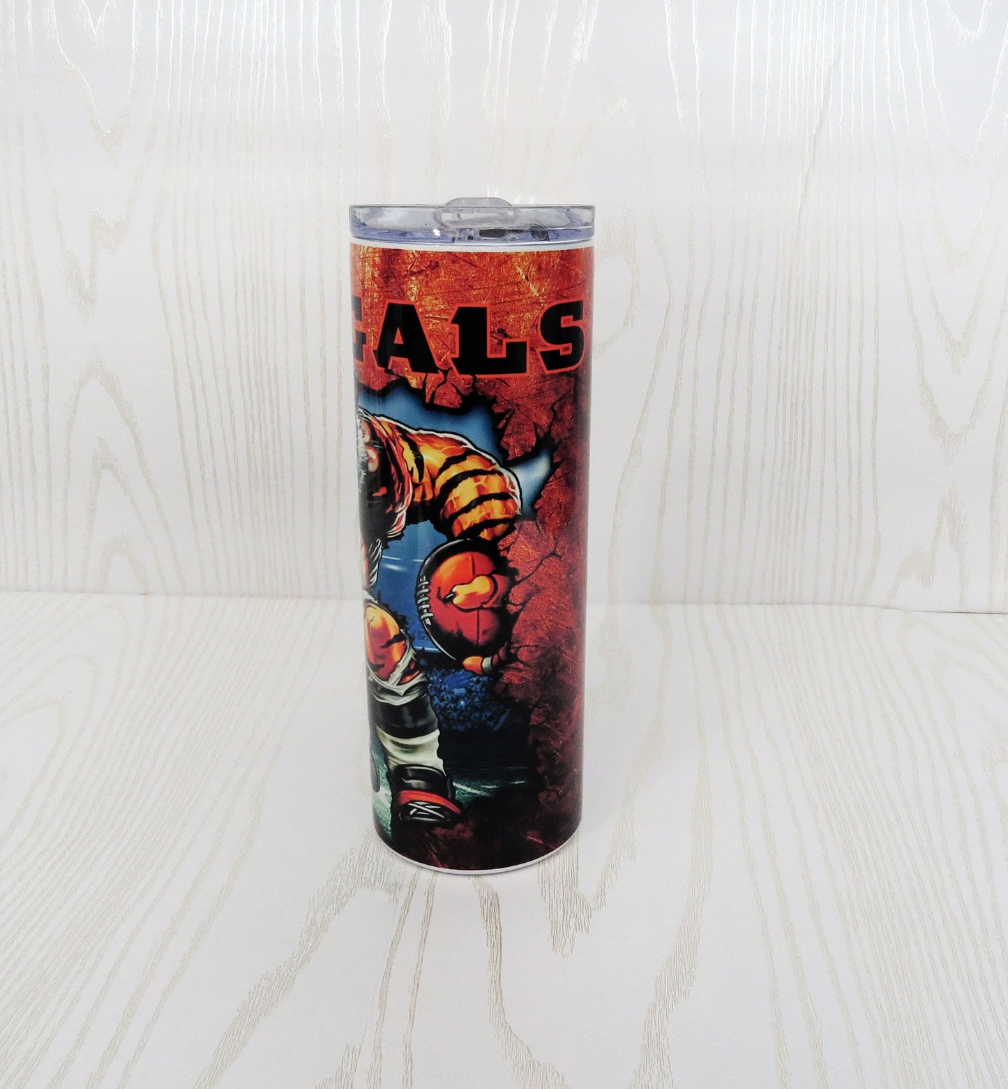 20 oz Cincinnati Football Stainless Steel Skinny Tumbler - Includes Straw and Lid