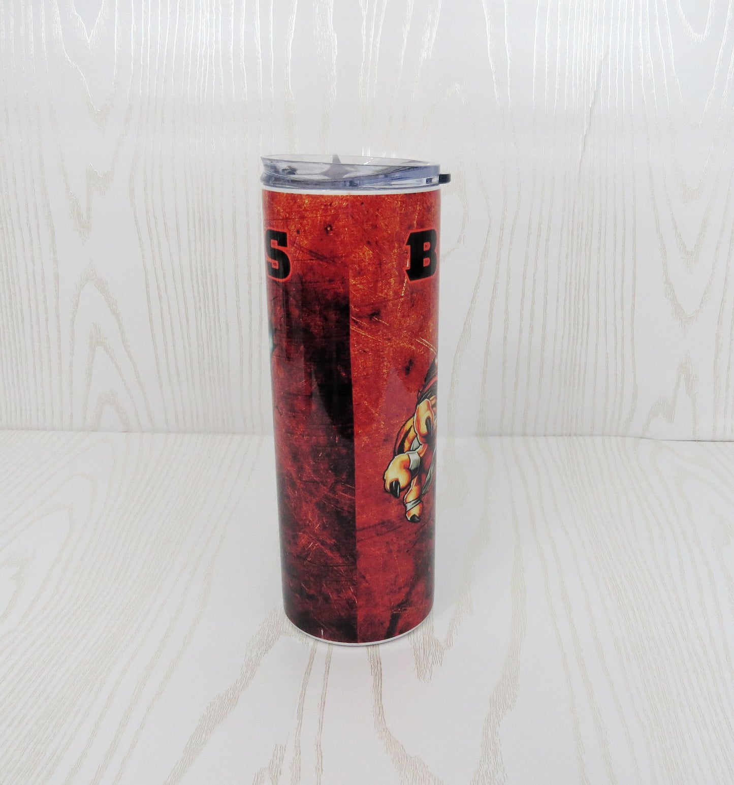 20 oz Cincinnati Football Stainless Steel Skinny Tumbler - Includes Straw and Lid