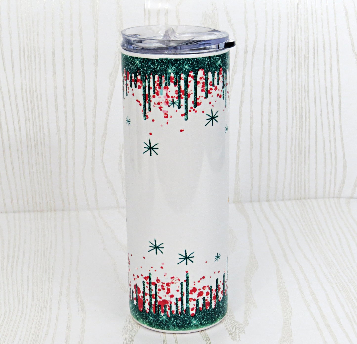 20 oz Stainless Steel My Favorite Color is Christmas Lights Tumbler - Holiday Christmas Gift for Her with Straw - Cup Mug