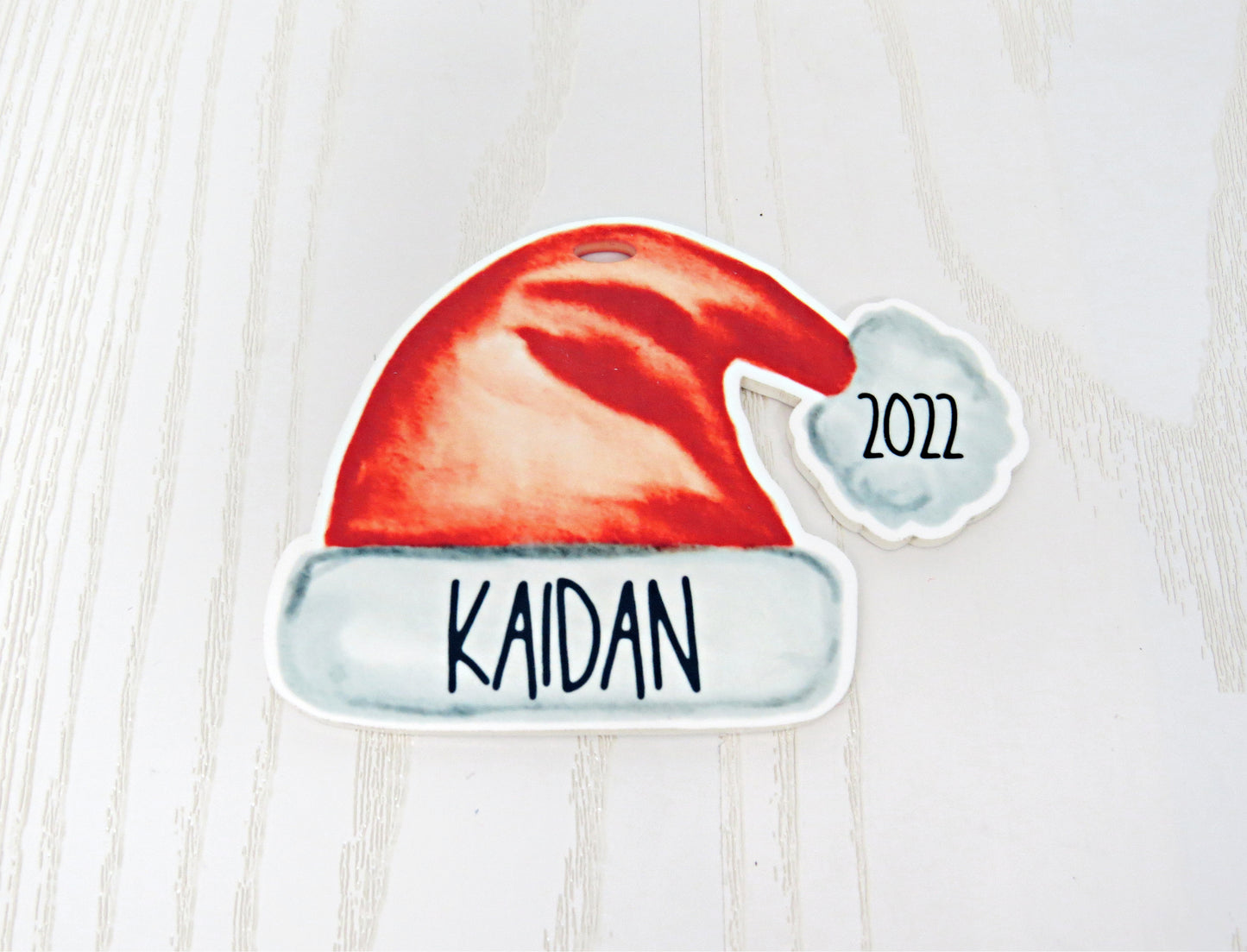 Christmas Santa Hat Ornament - Personalized Ornament - Family Christmas Ornament - Custom Christmas Ornament - Custom Family Ornament - Boy Girl Kid