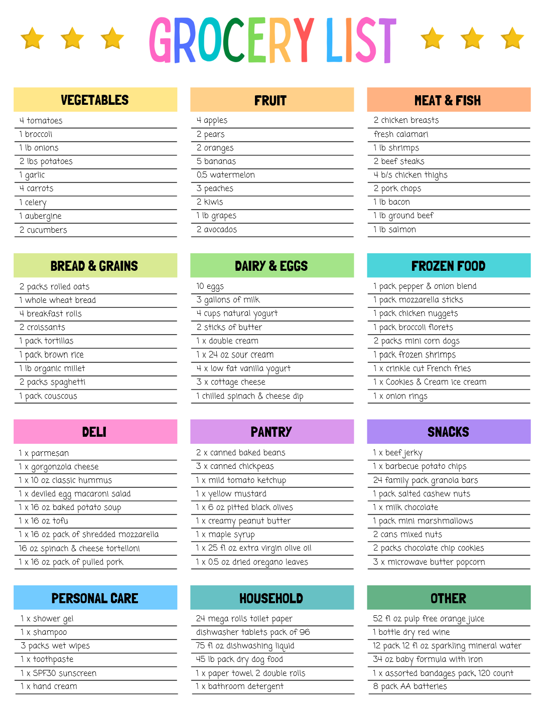 Grocery List Notepad - Fridge Grocery List Note Pad - Refrigerator Meal Planner Weekly - Shopping List Categories and Blank Grocery Shopping Space - 52 Page All Out of Notepad Weekly Planner