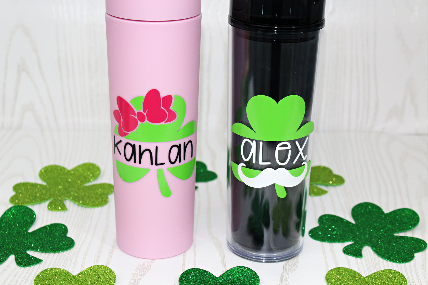Personalized Four Leaf Clover Gift for Girls - Toddler Girl St Patricks Day Tumbler- LeprechaunBoy Gift