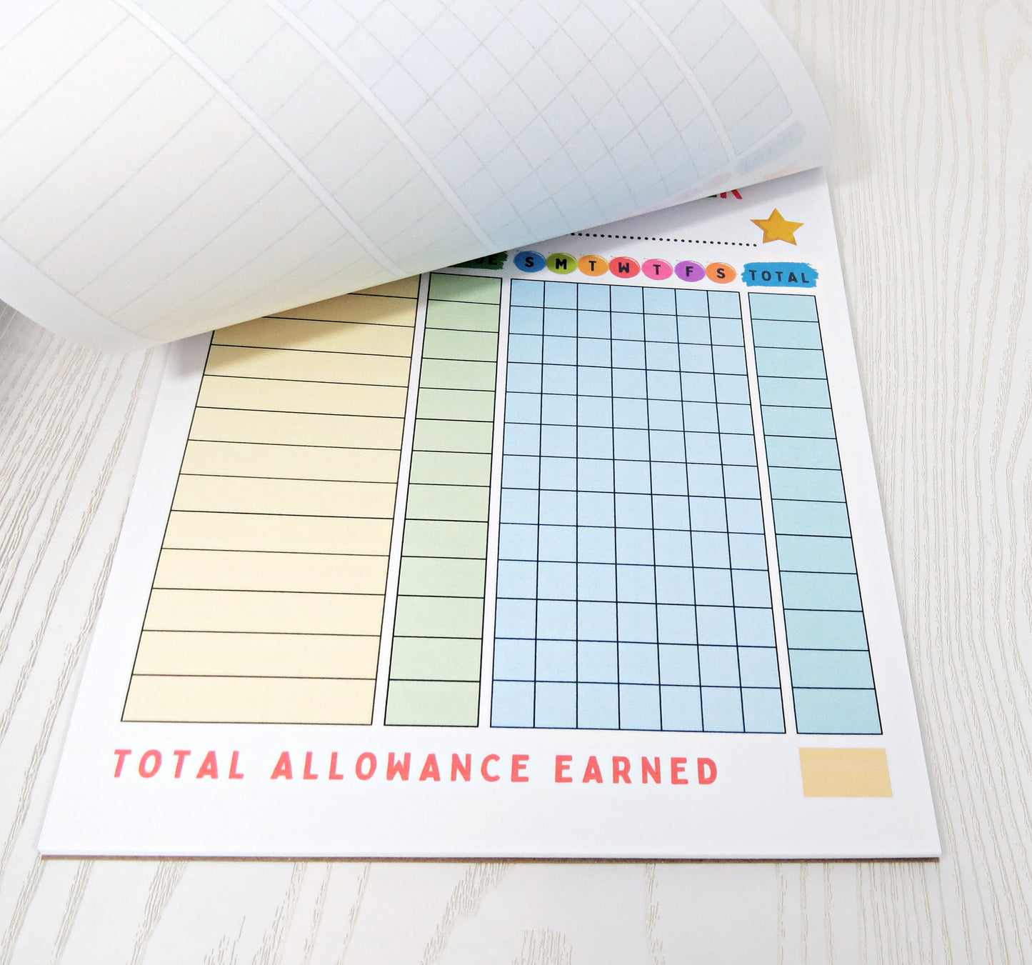 Personalized Kids Allowance Tracker Notepad – Fun Chore Chart Pad for Weekly Money Management