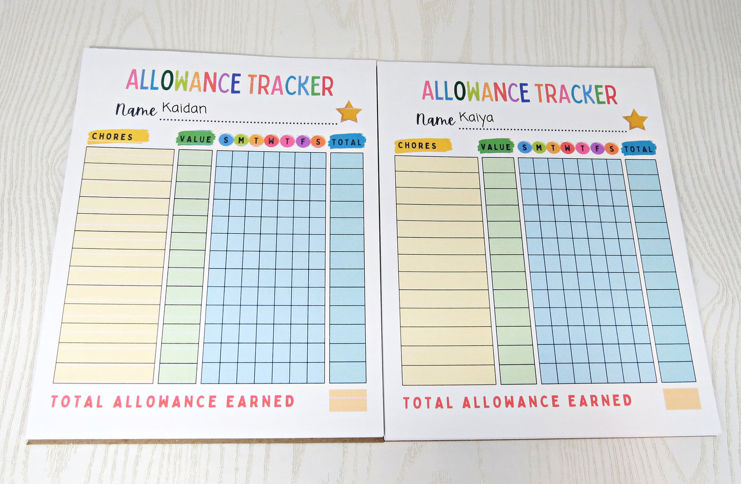 Personalized Kids Allowance Tracker Notepad – Fun Chore Chart Pad for Weekly Money Management