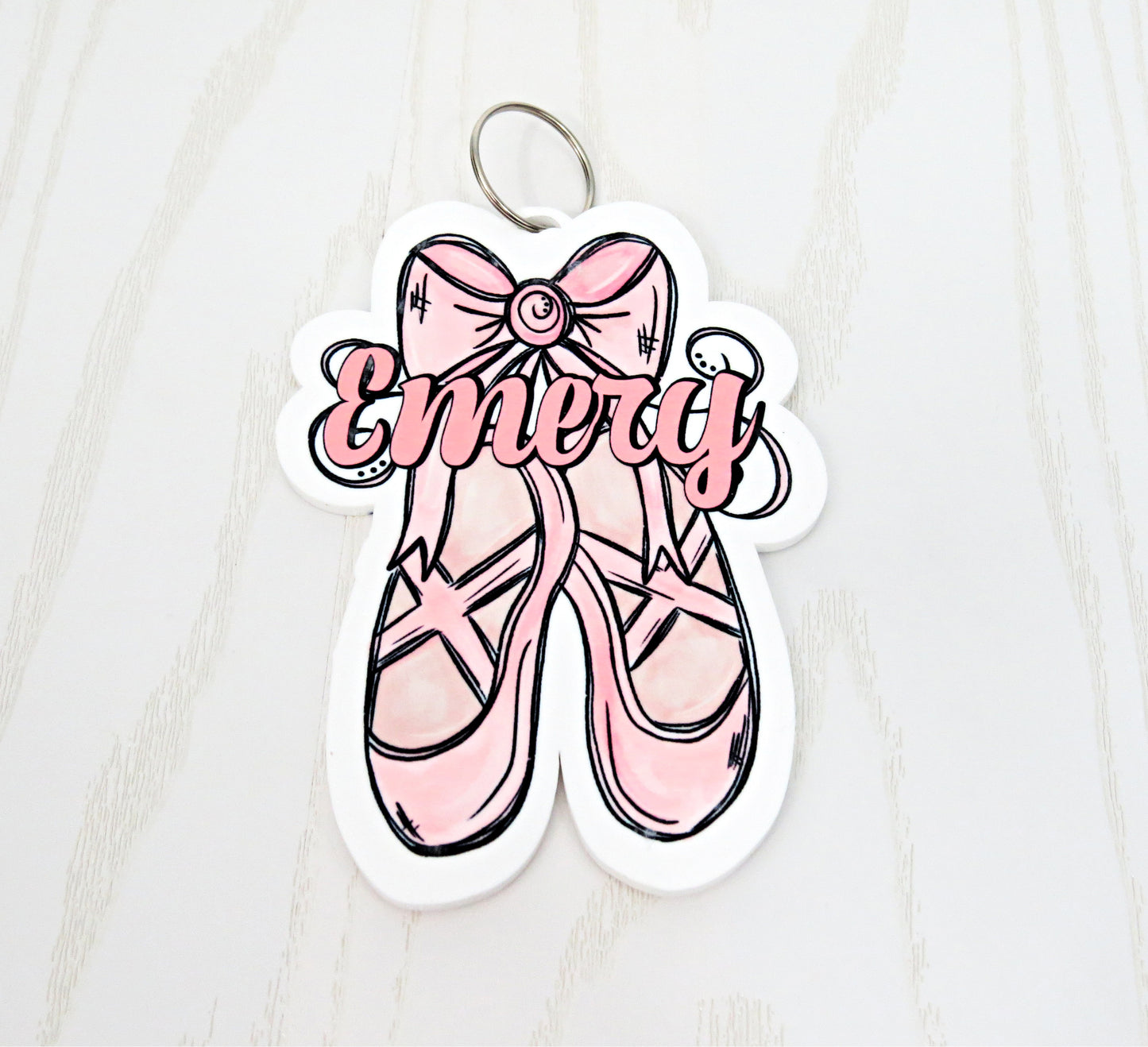 Personalized Ballet Bag Tag – Custom Dance Backpack Keychain with Name