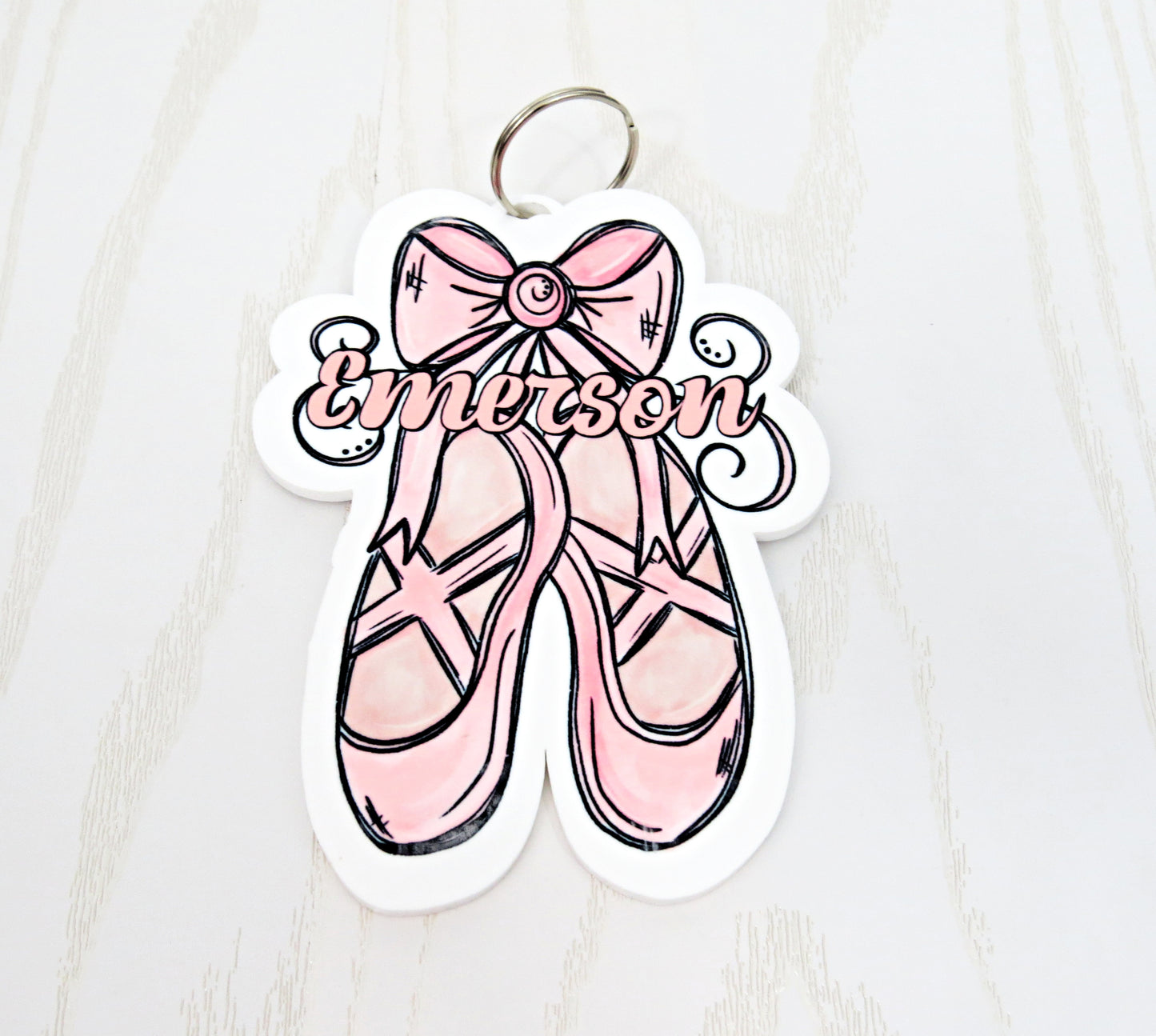 Personalized Ballet Bag Tag – Custom Dance Backpack Keychain with Name