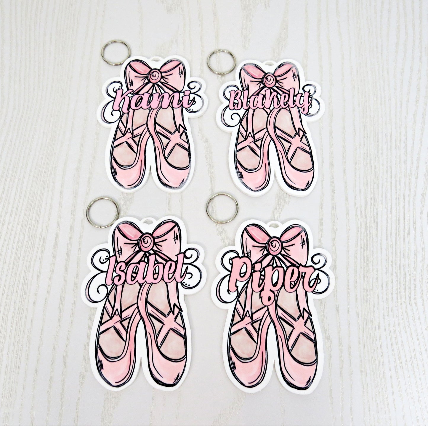 Personalized Ballet Bag Tag – Custom Dance Backpack Keychain with Name