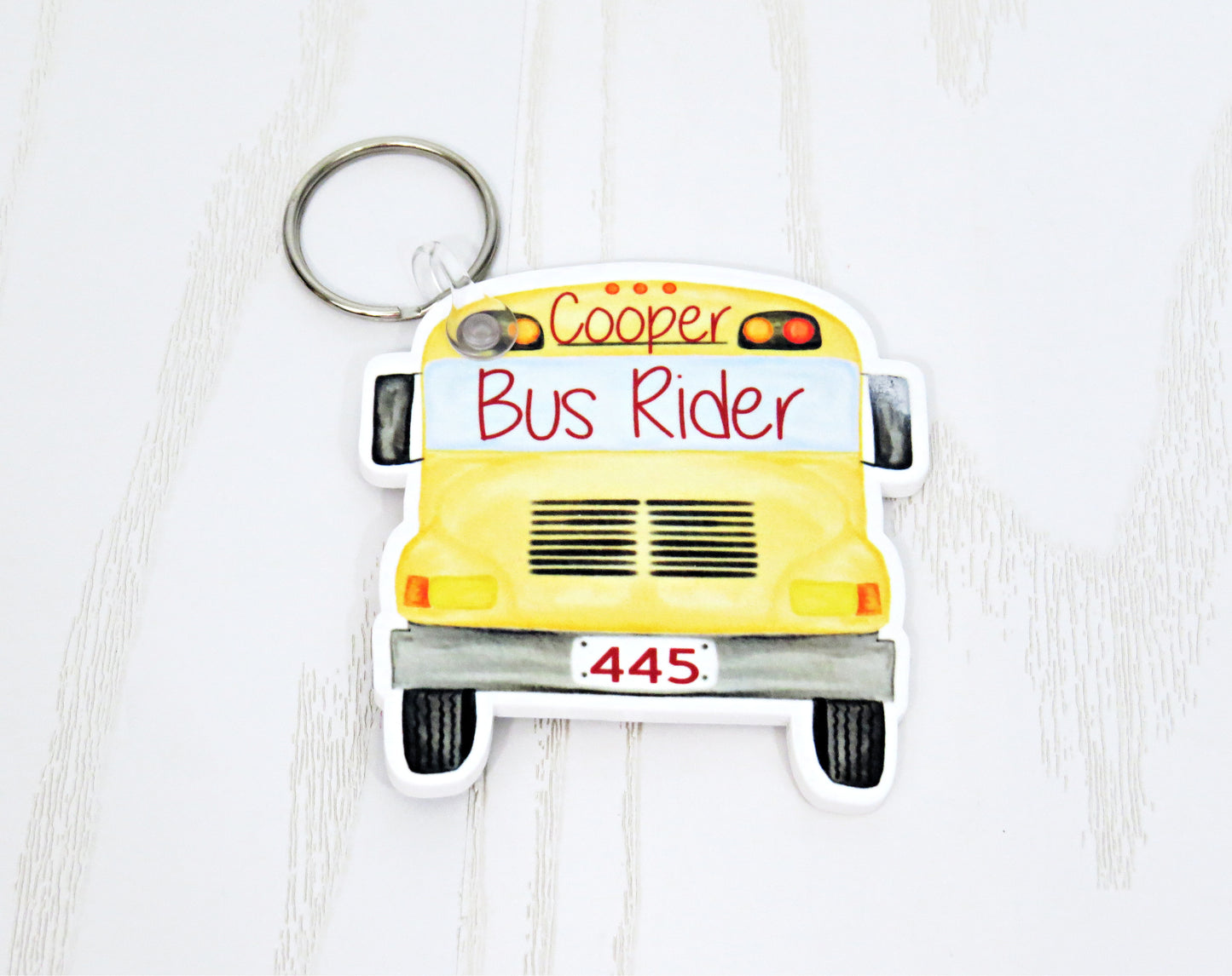 Custom Bus Rider Backpack Tag for Kids – Personalized School Keychain