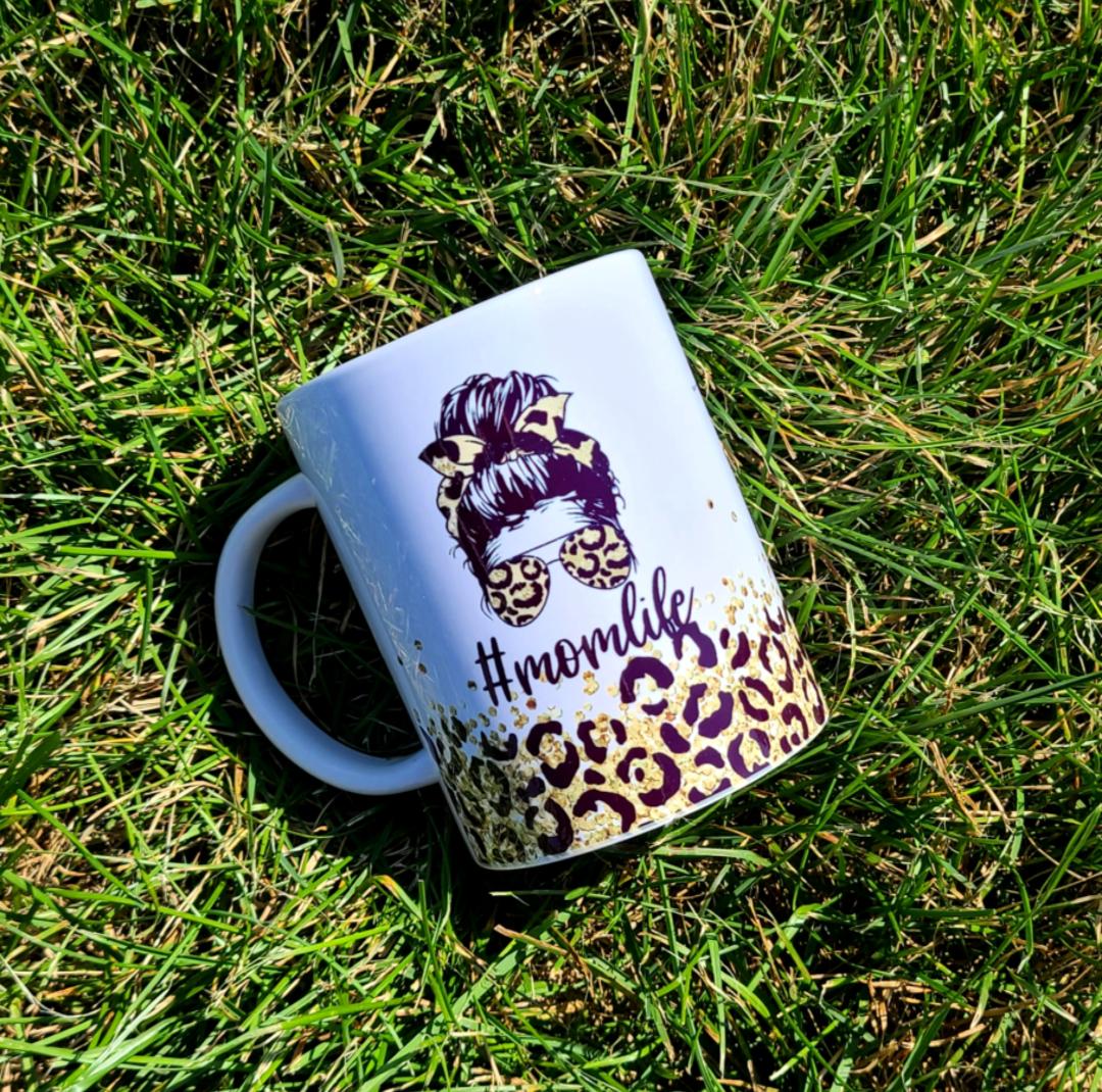 Mom Life Coffee Mug - Cheetah Coffee Mug - Secret Santa Gift - #Momlife Coffee Mug - Mother Coffee
