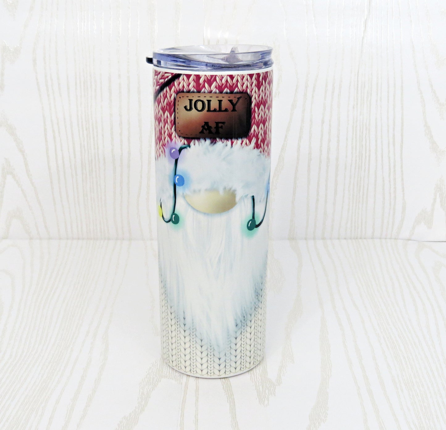 20 oz Holiday Gnome Stainless Steel Skinny Tumbler - Includes Straw and Lid – Christmas LightsGift Secret Santa - Winter Themed