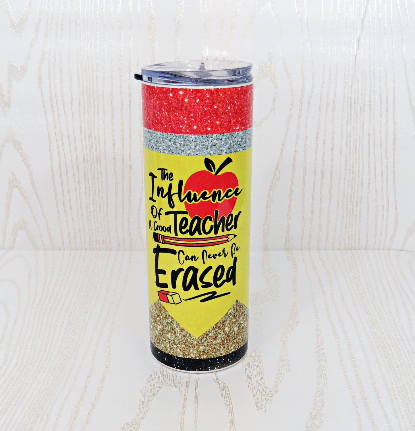 20 oz Teacher Appreciation Tumbler – “A Good Teacher Can Never Be Erased”
