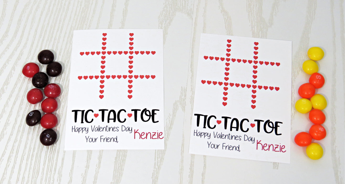 Valentine Tic-Tac-Toe Cards – Classroom Exchange Game with Heart Grid