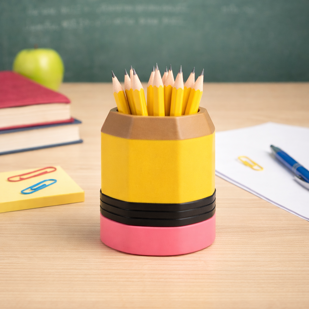 Pencil themed pencil holder teacher desk gift classroom desk organizer school supply holder