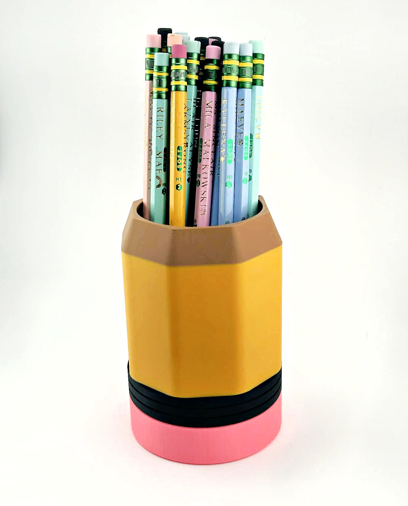 Pencil Desk Pencil Holder - Cute Teacher Desk Organizer & Classroom Gift - in-use display