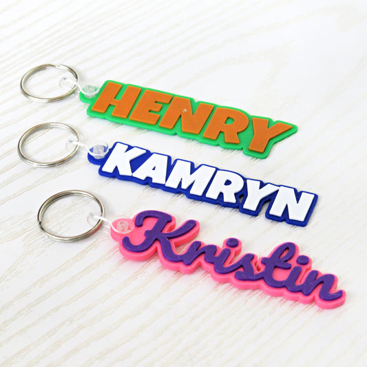 Custom 3D Name Keychain – Personalized Printed Name Tag for Backpacks, Keys & Gifts