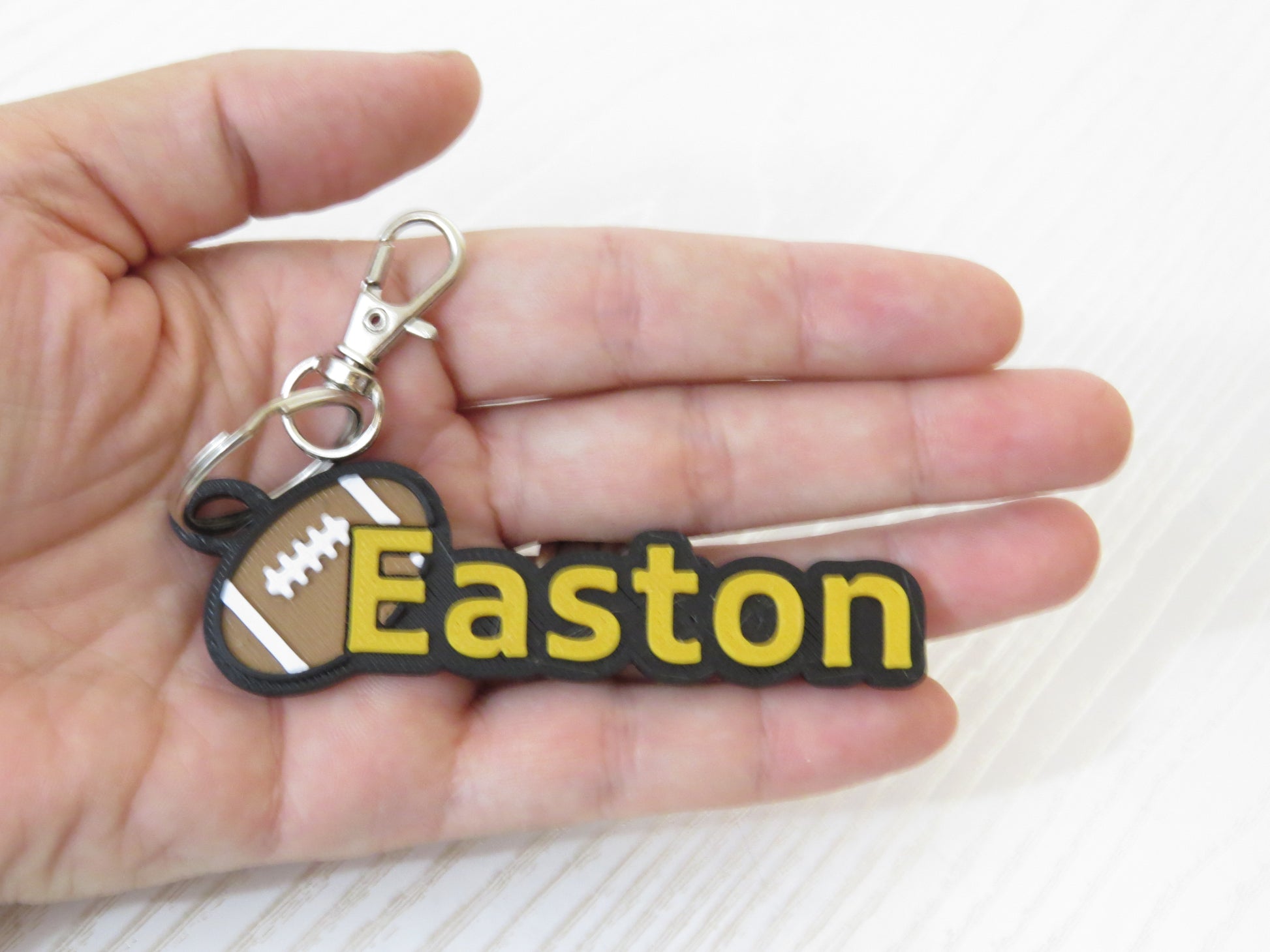 Personalized 3D Sports Name Keychain Bag Tag - Choose Your Sport - back side view
