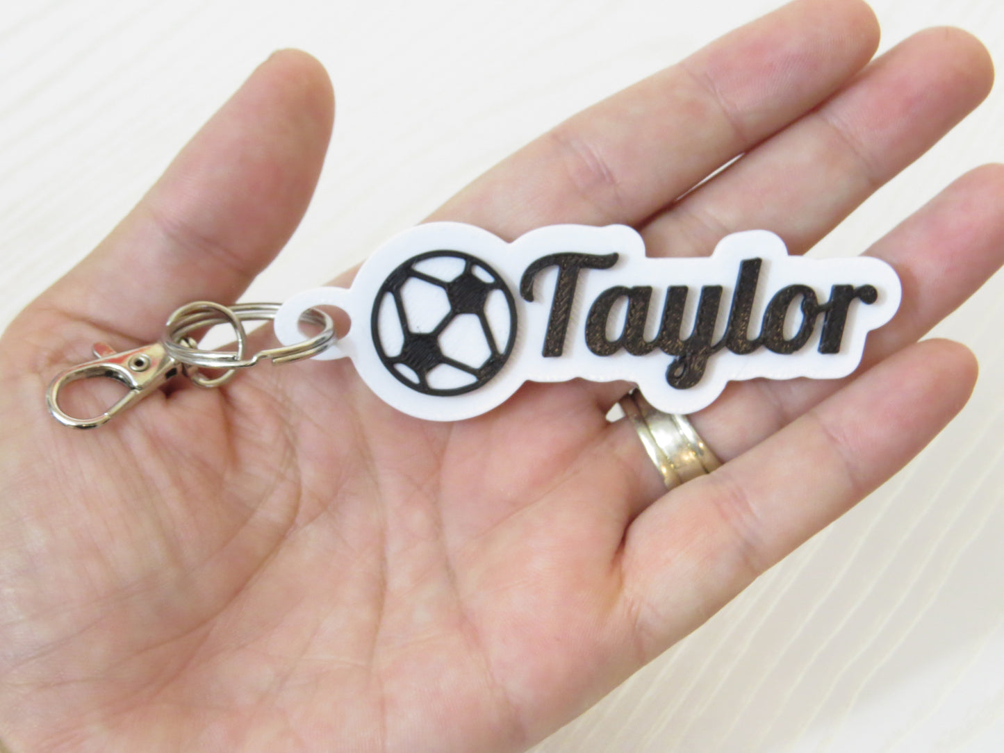 Custom sports bag tag keychains with names 3d printed backpack charms for kids and teams
