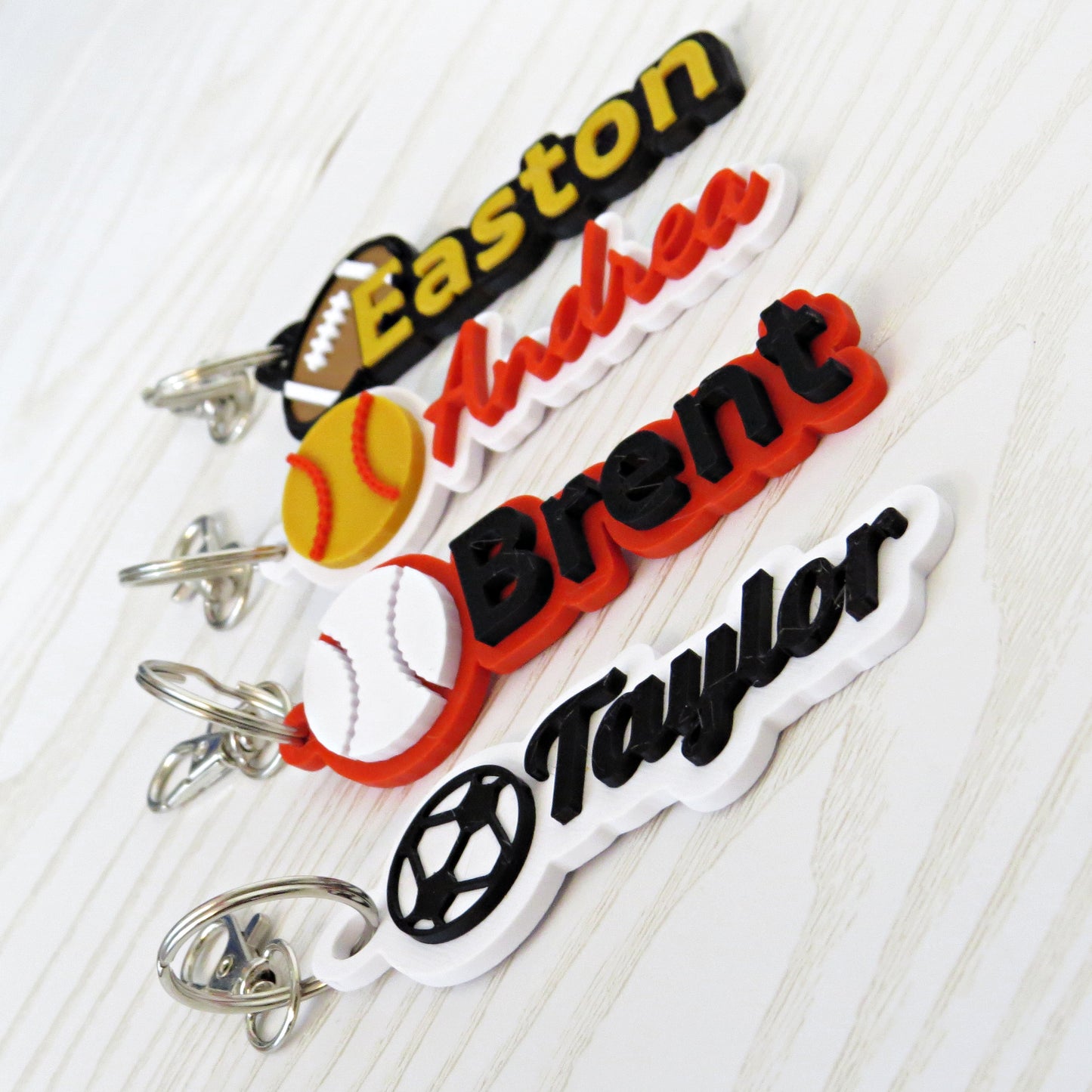Personalized 3D Sports Name Keychain Bag Tag - Choose Your Sport - lifestyle photo being carried