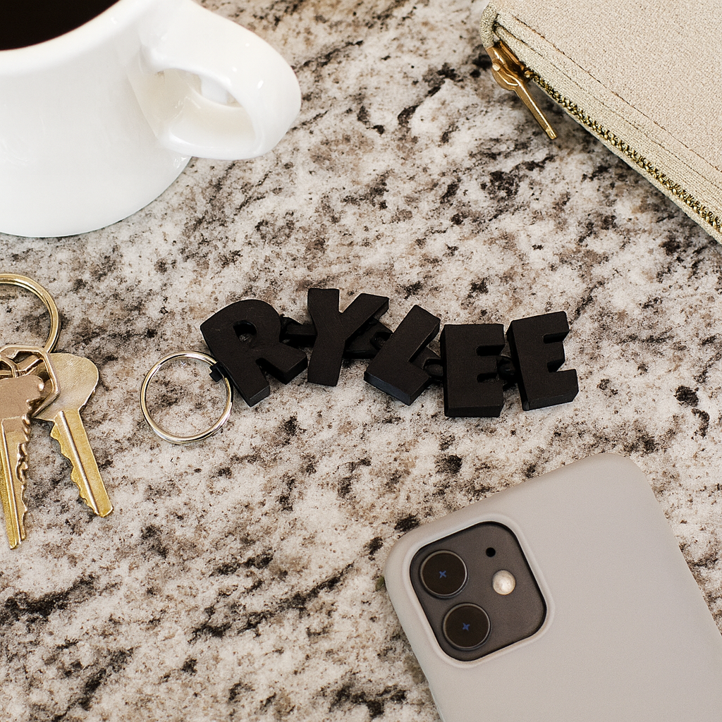 Custom 3D Articulated Name Keychain – Personalized Name Tag for Backpacks, Keys & Sports Bags