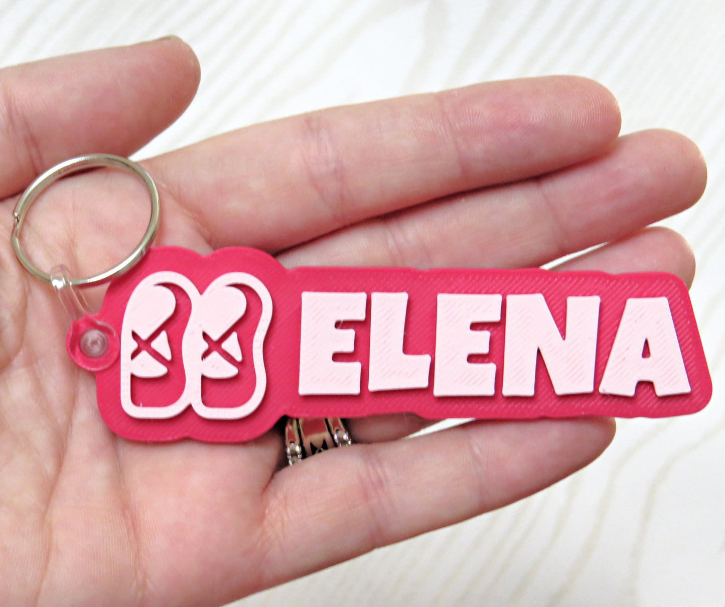 Personalized Ballerina Name Keychain – 3D Printed Ballet Shoes Dance Bag Tag for Backpacks & Dance Bags