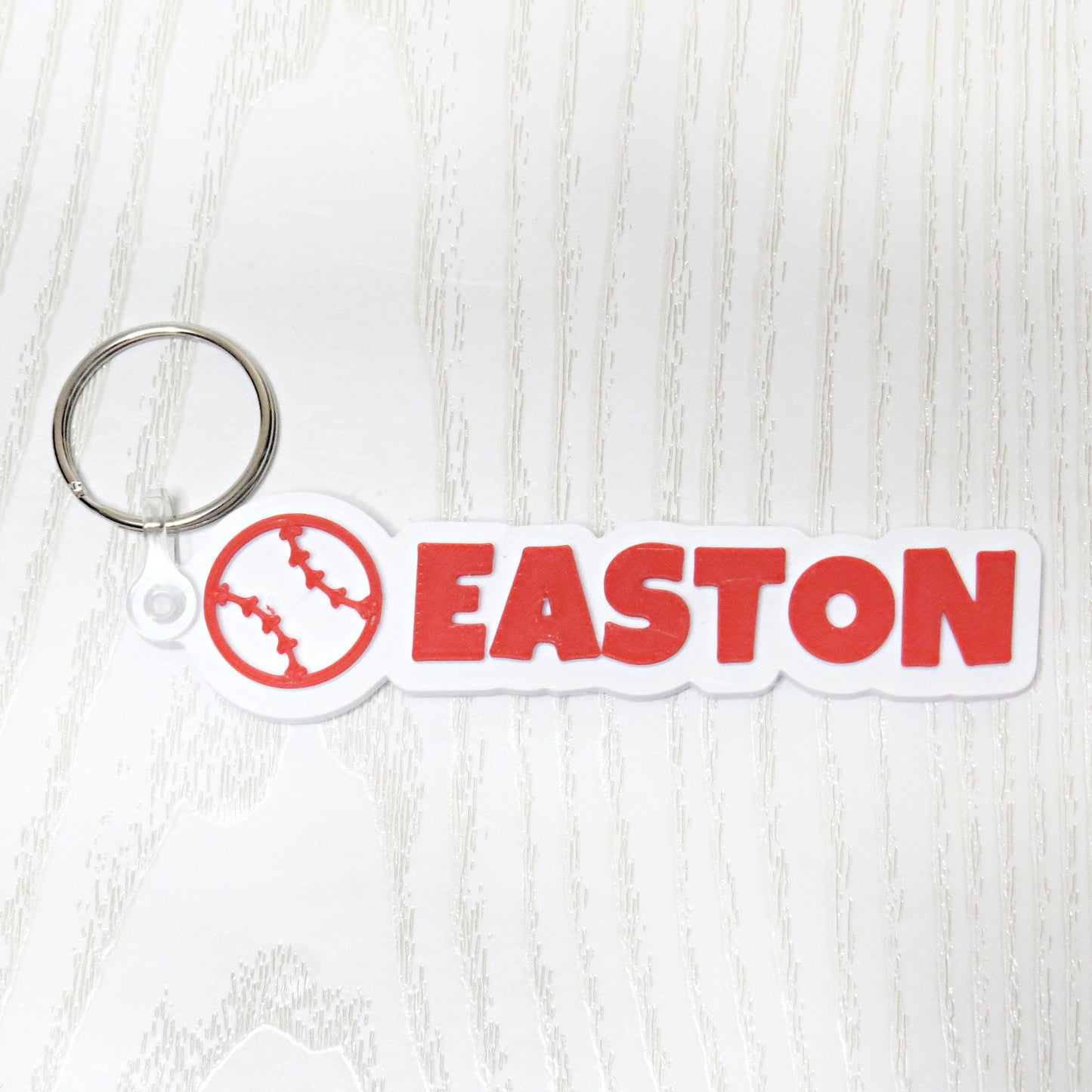 Personalized Baseball Keychain Bag Tag – Custom 3D Printed Name Tag for Baseball Players Sports Bags and Backpacks