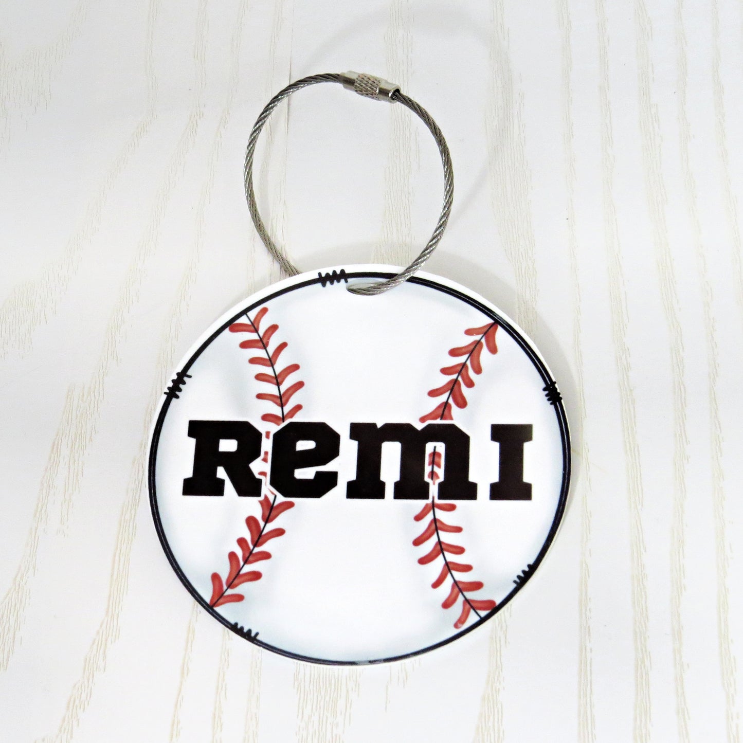 Personalized Baseball Bag Tag with Name for Backpack Sports Bag - Custom Kids Acrylic ID