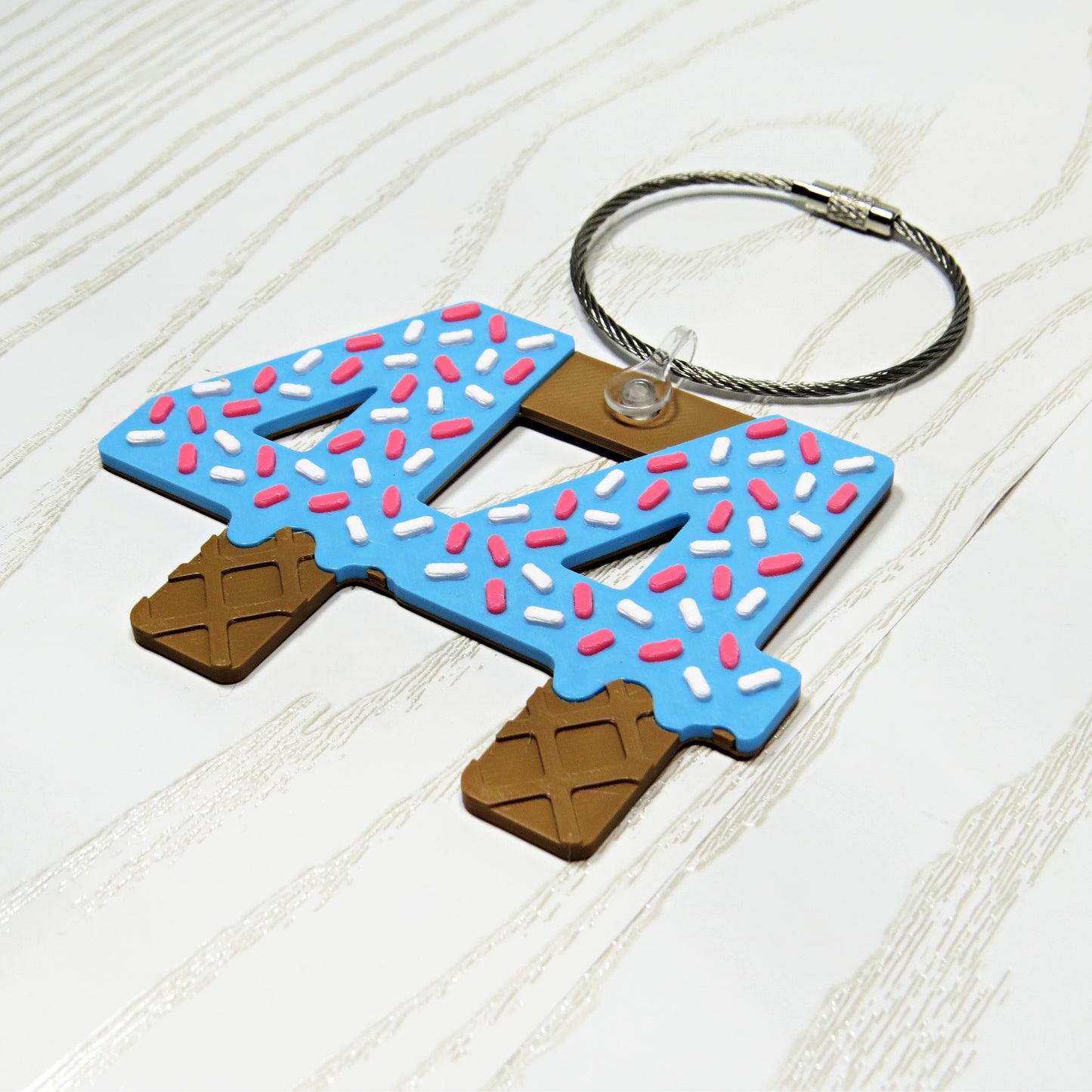 Personalized Drip Baseball or Softball Number Bag Tag - size comparison view