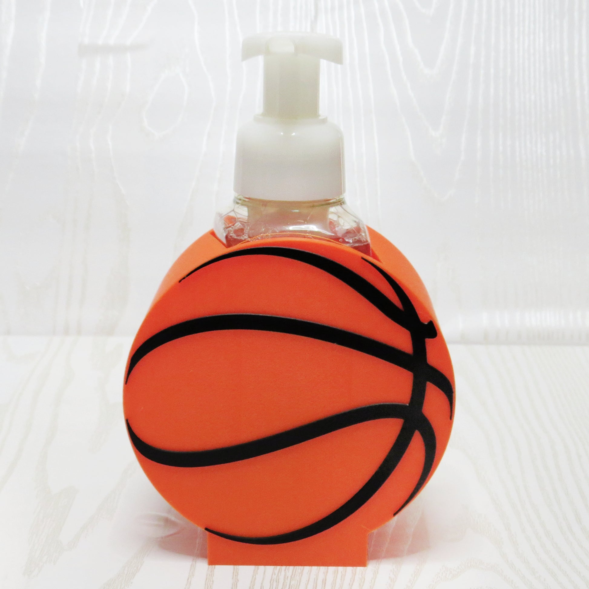 Basketball foaming soap holder kids bathroom sports theme sink decor basketball soap dispenser holder orange