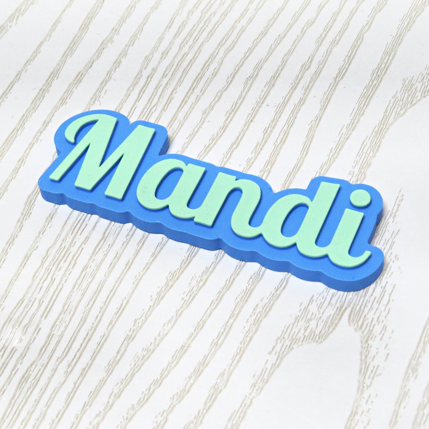 Personalized 3D Printed Name Magnet for Fridge Locker or Classroom Decor - back showing attachment mechanism
