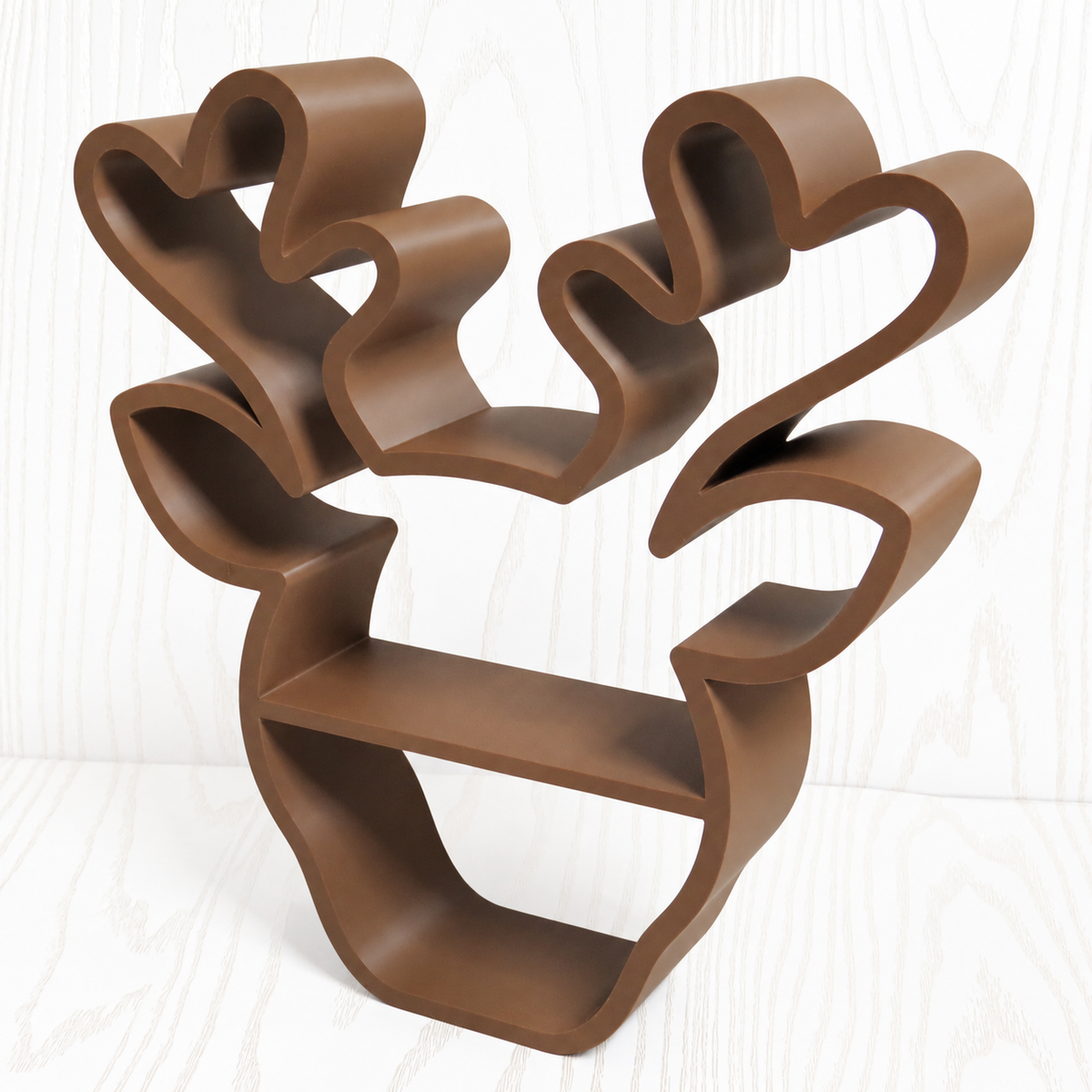 Brown Mini Reindeer Shelf — Freestanding Antler Display Stand for Trinkets, Plants and Holiday Decor