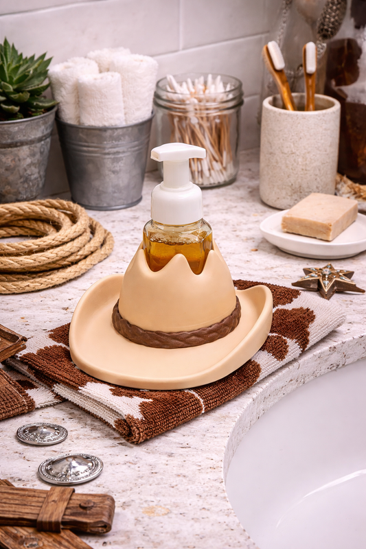 Cowboy Hat Foaming Soap Holder – Western Bathroom Decor
