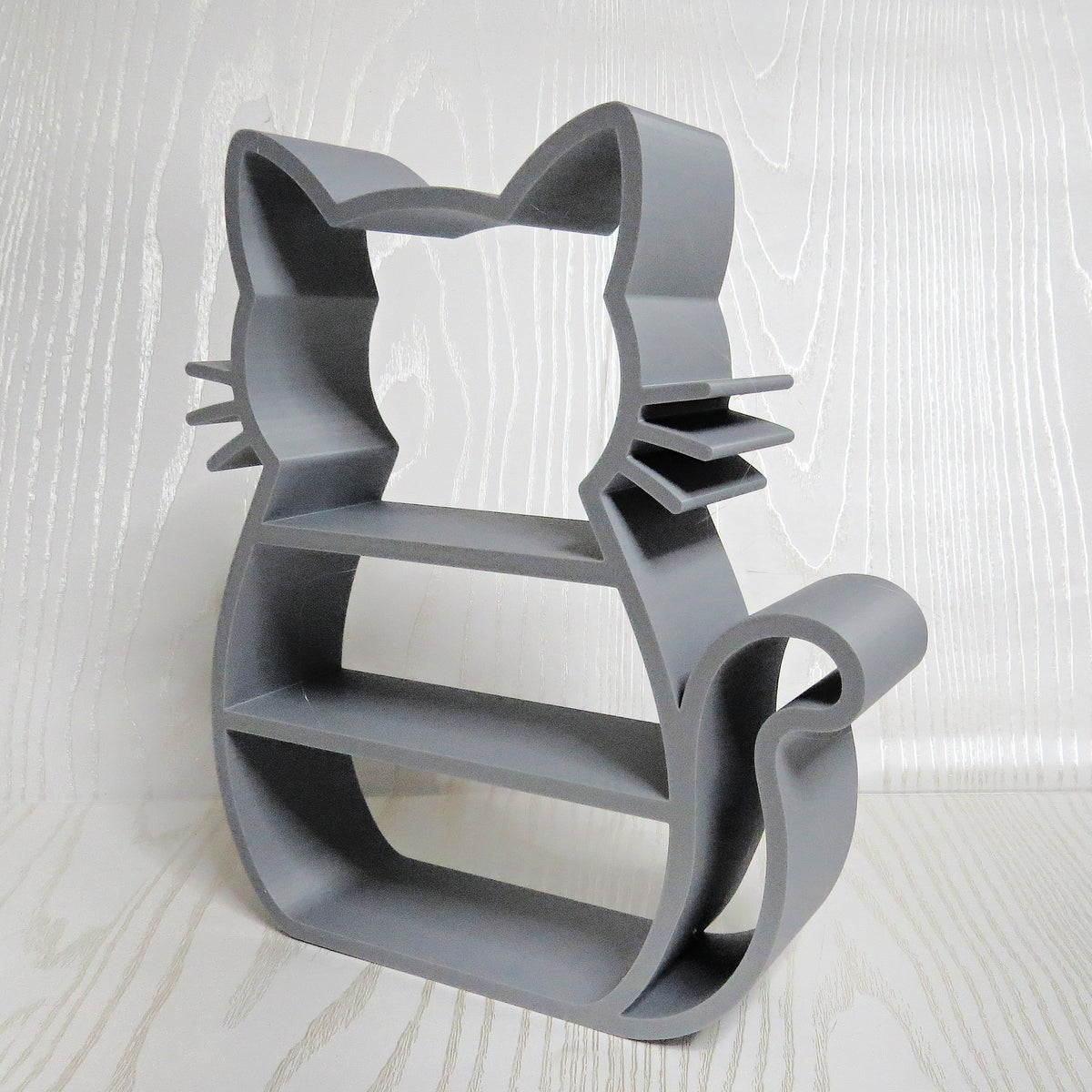 Cat Shelf — Freestanding Cat Shaped Display Stand for Trinkets, Plants and Cat Lover Decor