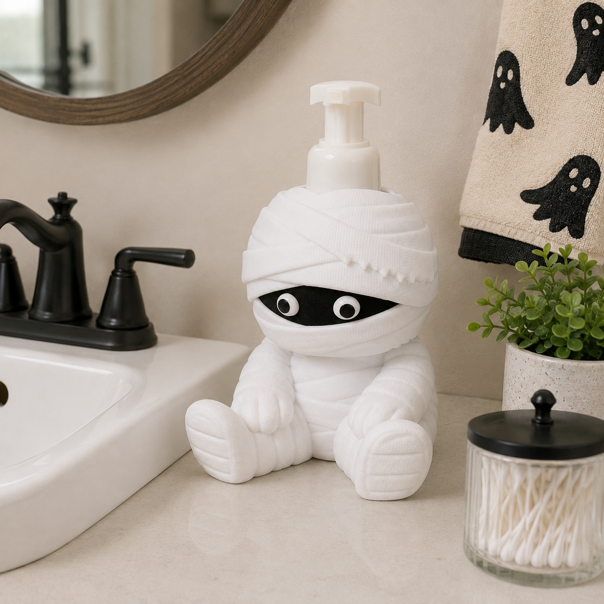 Mummy Soap Holder – 3D Printed Halloween Spooky Mummy Figurine Decor – BBW Compatible