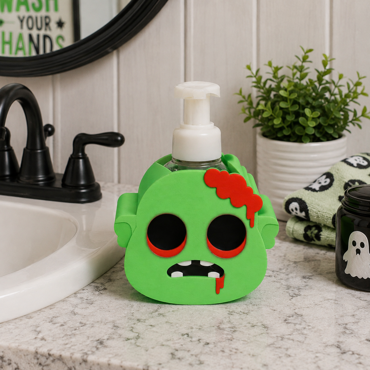 Zombie Soap Holder – 3D Printed Halloween Spooky Green Zombie Decor – BBW Compatible