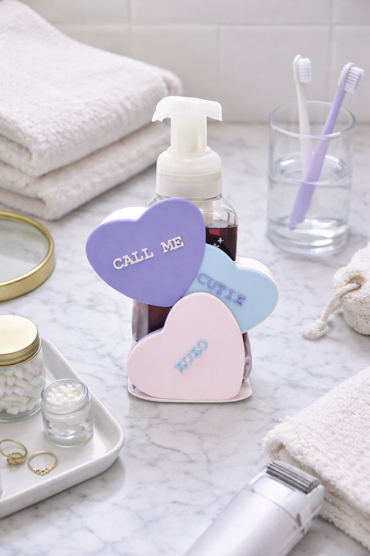 Valentine’s Day Candy Heart Foaming Soap Dispenser Cover