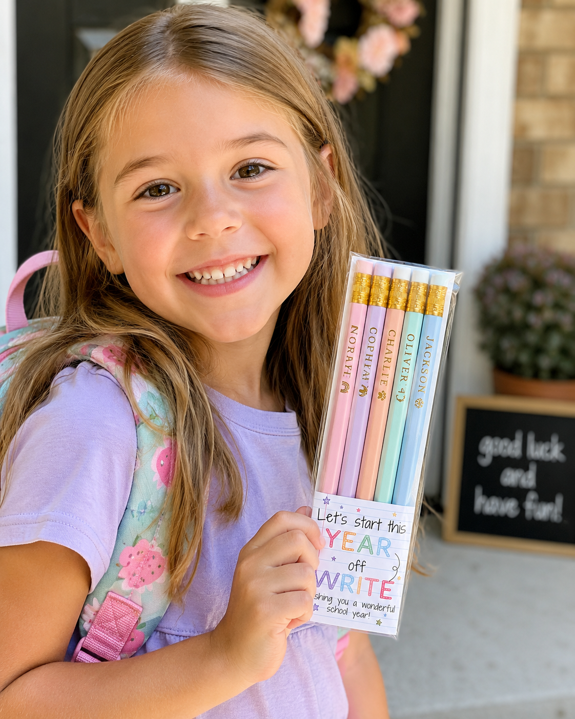 Personalized Pastel Pencils – Custom Name Foil Stamped School Supplies