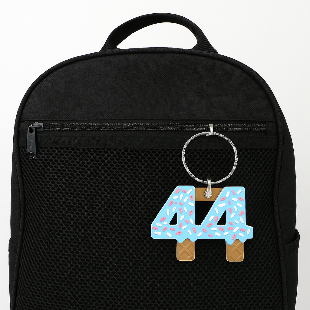 Personalized Drip Baseball or Softball Number Bag Tag - interior view showing compartments
