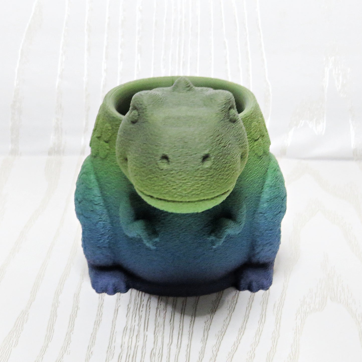 Cute Dinosaur Pencil Holder for Kids Desk | 3D Printed T Rex Desk Organizer f... - close-up of design detail