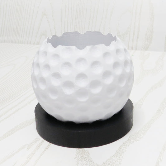 Golf Ball Pencil Holder Desk Organizer - Golf Lover Office Decor & Golfer Gift - flat lay on desk surface