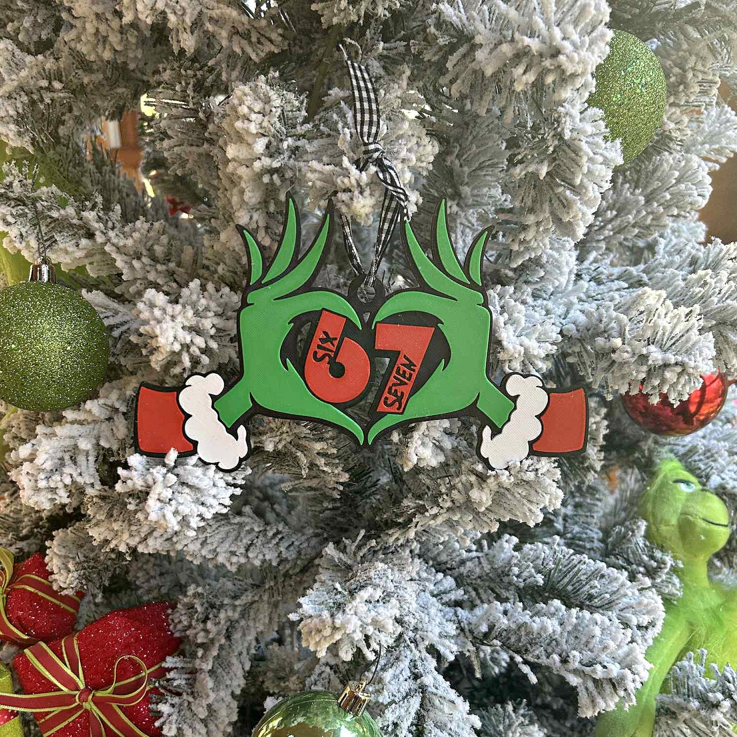 Green Hand 67 Christmas Ornament