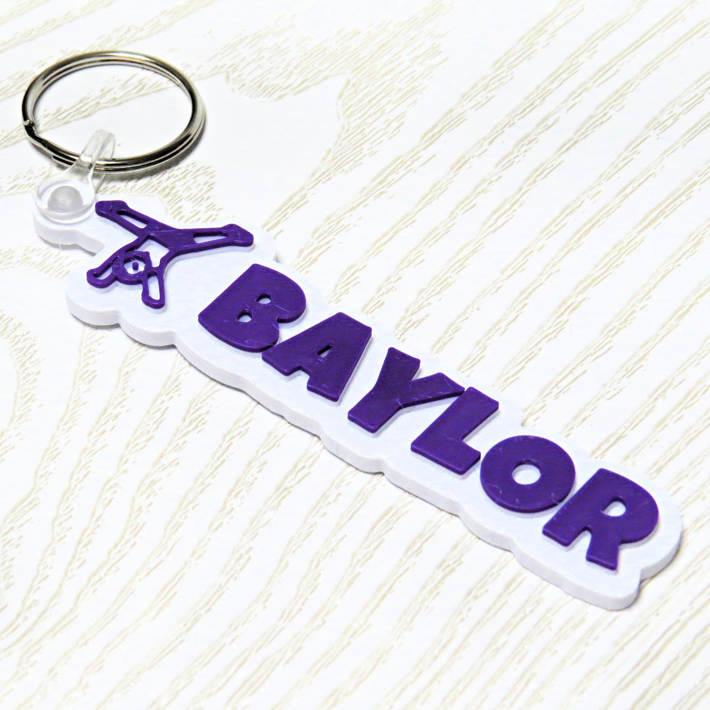Personalized Gymnastics Bag Tag Keychain - flat lay showing full design